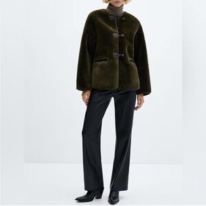 Vimyig Faux Shearling Coat Round Neck jacket S-M